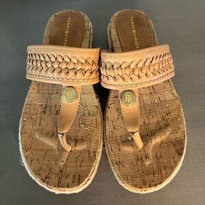 Tommy Hilfiger Braided T-Strap Medallion Sandals